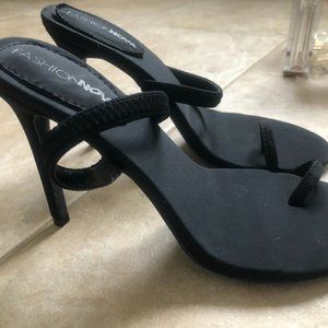 Black Strappy Fashion Nova Heels